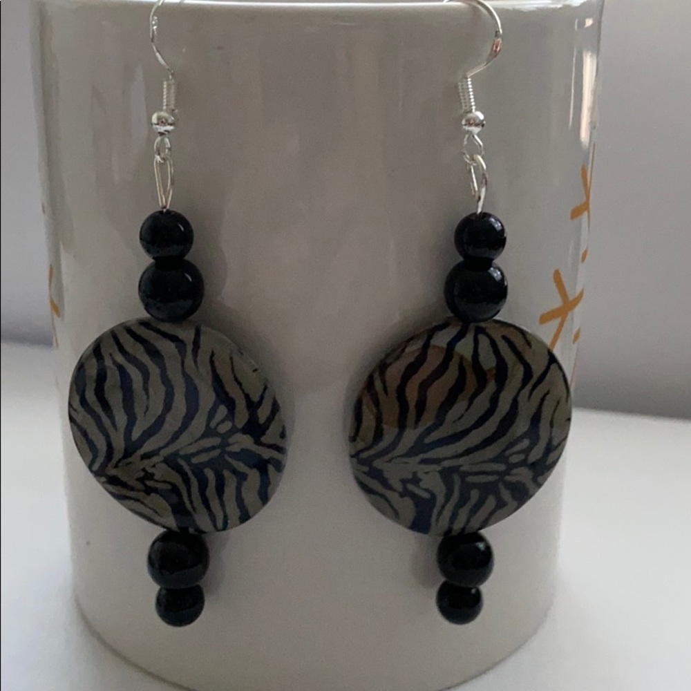 Beautiful Zebra Print Earrings